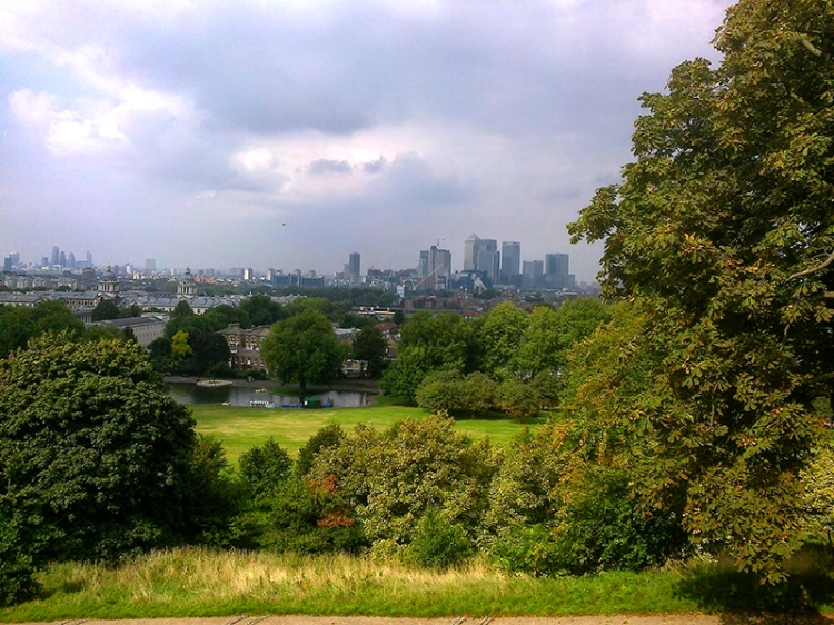 View of the City and Canary Wharf