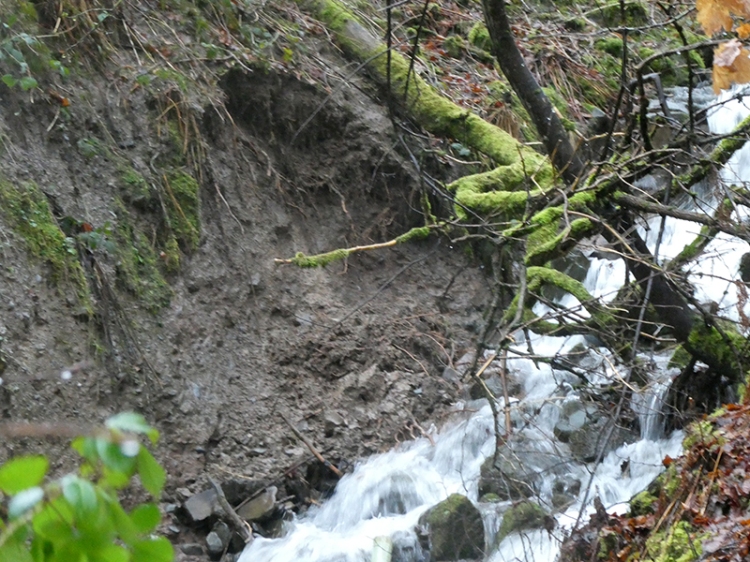 landslip at stubholm waterfall